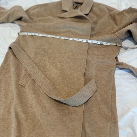 NWOT POLO Ralph Lauren Women Sz16 Wool Blend Camel Belted Open Front Trench Coat - Picture 7 of 16